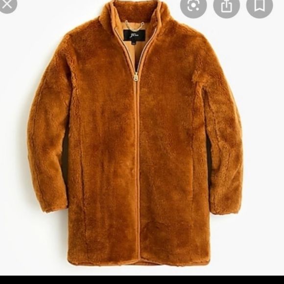J.Crew Collection Zip Up Plush Faux Fur Teddy Coat - Picture 9 of 11